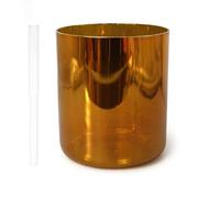 Juego de cuencos de cristal para meditación y curación, cuenco de alquimia E Note de 8 pulgadas con golpeador y junta tórica, perfecto para baños de sonido y práctica de yoga (440 Hz, marrón)
