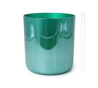 Juego de cuencos de cristal para yoga, meditación y curación de sonido, 17,8 cm, chapado en alquimia verde con golpeador y junta tórica de 440 Hz