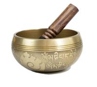 Juego de cuencos de meditación con cojín y mazo, cuenco tibetano, alivio del estrés, regalos de cuidado personal para mujeres y hombres (14 cm)