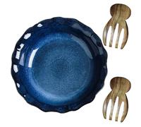 Juego de Cuencos de Sopa de cerámica y Porcelana con Tapa, ensaladera y Utensilios para Servir, Coloridos Cuencos Grandes para Pasta, ensaladeras, Cuenco Grande para Servir so