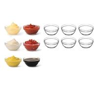 Juego de cuencos de vidrio 6 cm para salsas, aperitivos, postres, tapas, mermeladas, porciones individuales - Mini tazones transparentes para cocina, restaurante y presentación elegante (12)