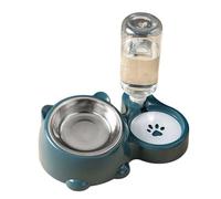 Juego de cuencos elevados 2 en 1 para perros, botella resistente a fugas, comedero de metal desmontable, diseño que ahorra espacio, cuenco elevado para gatos con dispensador automático de agua