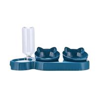 Juego de Cuencos for Comida y Agua for Gatos, Cuenco Elevado for Comida de Gatos, Cuenco for Mascotas a Prueba de derrames(Blue)