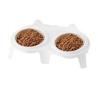Juego de cuencos para comida y agua para gatos de cerámica - Juego de alimentación para perros y gatos con soporte inclinado elevado, estructura de cerámica duradera que soporta un rincón de comida