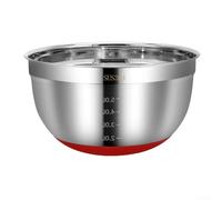Juego de cuencos para mezclar de acero inoxidable, cuencos de cocina anidados de 18 cm y 20 cm para cocinar, servir, preparar alimentos, cuencos de almacenamiento plateados para organización de cocina