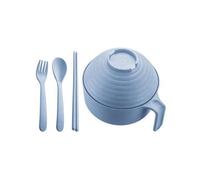 Juego de Cuencos para Ramen para Microondas con Palillos: Olla para Cocinar Fideos Duradera y Apta para Microondas con Tapa, Ideal para Dormitorios,