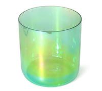 Juego de cuencos sonoros de cristal, 7 pulgadas, 440 Hz, alquimista, con raqueta acrílica gratuita y junta tórica, para sanación de sonido, terapia, meditación, mejora de la energía (verde, nota F)