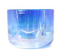 Juego de cuencos sonoros de cristal, 7 pulgadas, 440 Hz, alquimista, con raqueta acrílica gratuita y junta tórica, para sanación de sonido, terapia, meditación, mejora de la energía (azul, nota E)