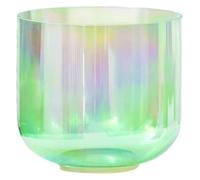 Juego de cuencos sonoros de cristal de 6 pulgadas, 432 Hz, verde claro, alquimia, luz cósmica para yoga, con encendedor acrílico y junta tórica (nota electrónica)