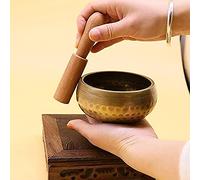 Juego de cuencos tibetanos con cuenco de sonido de meditación hecho a mano en Nepal Cuenco de sonido de Buda hecho a mano Mantra de seis caracteres Alivio del estrés Atención plena