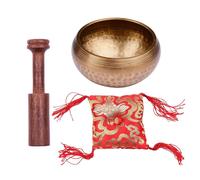 Juego de cuencos tibetanos con cuenco de sonido de metal hecho a mano de 9,5 cm/3,7 pulgadas, cojín