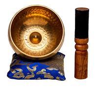 Juego de cuencos tibetanos con grabados de mantra curativo, cuenco de sonido de meditación hecho a mano Lingam, yoga, curación, alivio del estrés y la ansiedad, atención plena