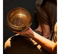Juego de cuencos tibetanos con mazo y cojín de seda para meditación, curación de chakras, oración, yoga y atención plena