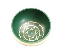 Juego de cuencos tibetanos Cuenco budista de colores con audio for sanación, relajación del alma, yoga, meditación, utensilios Dharma, adornos cobre for los 7 chakras(Green)