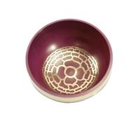 Juego de cuencos tibetanos Cuenco budista de colores con audio for sanación, relajación del alma, yoga, meditación, utensilios Dharma, adornos cobre for los 7 chakras(Purple)