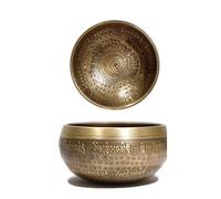 Juego de cuencos tibetanos, cuenco de cobre hecho a mano nepalí para yoga, curación de chakras, atención plena y alivio del estrés (C)