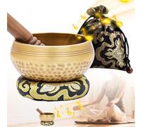 Juego de cuencos tibetanos de 8 cm de diámetro, cuenco tibetano pequeño con mazo de madera, cojín y bolsa de almacenamiento, juego de cuencos tibetanos para meditación, yoga, chakra, accesorios de