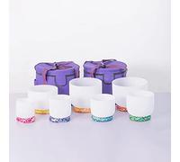 Juego De Cuencos Tibetanos De Cristal Esmerilado, Kit De 6 A 12 Pulgadas, 7 Piezas 12C 11D 10E 9F 8A 7G 6B, Con Estuches De Transporte, Mazos For Cuencos Tibetanos, For Curación Con Sonido(440Hz)