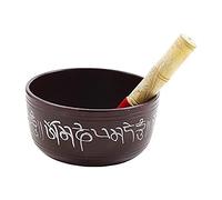 Juego de cuencos tibetanos de metal pintado a mano, instrumento musical grande de 7 pulgadas con mazo de madera para meditación, yoga y curación, Om Mani Padme Hum Peace
