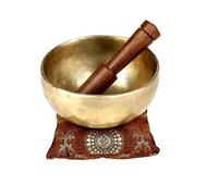 - Juego de cuencos tibetanos grandes hechos a mano con cojín (almohada) y palo (mazo) - Cuenco tibetano de meditación