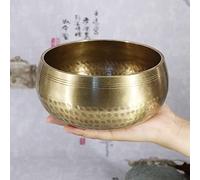 Juego de Cuencos Tibetanos Hecho a Mano en Nepal cuenco tibetano para meditación, atención plena, relajación, yoga, curación cuenco tibetano bastón+lavador+bolsa-2 9.5 x 5.5 cm