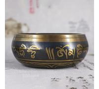 Juego de Cuencos Tibetanos Hecho a Mano en Nepal cuenco tibetano para meditación, atención plena, relajación, yoga, curación cuenco tibetano Palo+arandela-8 17.5 x 11.5 cm
