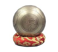 Juego de cuencos tibetanos hechos a mano, regalos de meditación, juego de cuencos tibetanos fáciles de tocar for principiantes Cuenco de meditación de metal con delantero(14cm)