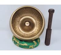 , Juego de cuencos tibetanos Lingam batidos a mano, fácil de tocar con el nuevo golpeador y cojín de doble extremo, crea un hermoso sonido para la curación holística y la meditación (Lingam 11,5 cm)