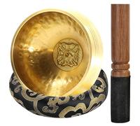 Juego de cuencos tibetanos pequeños, cuenco tibetano, cuenco canto, martillado a mano en Nepal, para accesorios de meditación, mini cuenco tibetano con cojín de anillo y mazo de madera (8 cm)