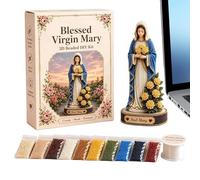 Juego de cuentas cristianas 3D DIY - Juego de minifiguras de perlas hechas a mano "Jesús María Fe, colección creativa de religiosos, fácil montaje, accesorios de artesanía para decoración