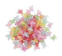 Juego de Cuentas de Abalorios de Mariposa, 100 Uds., Colgante de Abalorios de Mariposa, Cuentas Artesanales Coloridas para Collares, Pulseras, Pendientes, Fabricación de Joyas