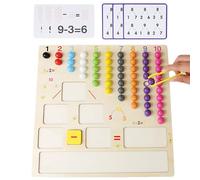 Juego de cuentas de madera, tablero de cuentas de matemáticas | Niños pinchazos para motor fino | Con clip matemáticas coloridas descomposición aritmética clasificación de Actividad interactiva para a
