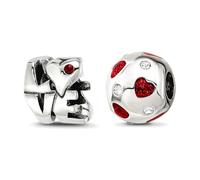 Juego de cuentas de plata de ley 925 pulidas con reflejos, todo lo que necesitas es amor, regalo de joyería para mamá, talla única, Metal Plata Plata de ley, No es una piedra preciosa