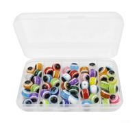 Juego de cuentas de señuelo de pesca, 100 y 200 piezas con ojo de pez, material acrílico, adecuado para diversas técnicas de pesca, incluida la pesca con mosca (6 mm (200 piezas)