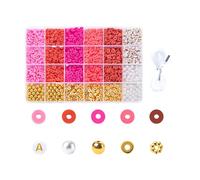 Juego de cuentas para pulseras, collares, joyería, manualidades, cuentas espaciadoras redondas, suministros de manualidades, arcilla colorida, espaciador redondo, joyería de letras