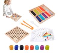 Juego de cuentas sobre tablero de madera, juego de cuentas con clip | Juego de cuentas de clasificación de colores - Juego de cuentas de madera para educación temprana, educación 'atención