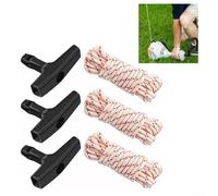 Juego de cuerda de arranque y mango de retroceso con 3 cables de arranque para piezas de motosierra y motores de jardín compatibles con varios modelos de motores pequeños (3 mm)