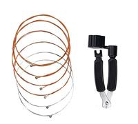 Juego de cuerdas de guitarra para principiantes (juego de 6) con cortador de cuerdas de guitarra 3 en 1