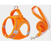 Juego de cuerdas de tracción para pecho y espalda estampadas para perros (naranja, XXS)