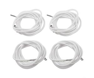 Juego de cuerdas elásticas de repuesto para silla de cubierta, cuatro piezas con puntas de metal moldeadas, adecuadas para tumbonas al aire libre, sillas plegables y sillas de jardín (blanco)