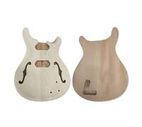 Juego de cuerpo de guitarra semihueco con tapa de arce de caoba, parte superior curvada, en bolsillo, repuesto para bricolaje