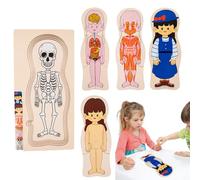 Juego de Cuerpo de Madera Humana - Puzzle anatómico para Partes detalladas del cuerpo, aprendizaje interactivo, estructura corporal ilustrada y modelada para educati
