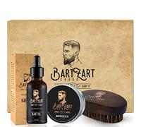 Juego de cuidado de barba BartZart Shabo hecho de aceite de barba de madera de cedro I cera de barba natural y cepillo de barba de cerdas de jabalí