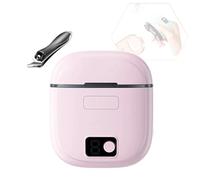 Juego de cuidado de uñas eléctrico multifuncional con almacenamiento automático de luz LED y pinza para cutículas para manicura en el hogar, juego de limas eléctricas de uñas