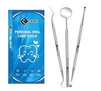 Juego de cuidado dental para el cuidado bucal, removedor de placa de sarro, espejo de blanqueamiento de dientes, kit de doble cabeza, 3 piezas, limpieza de dientes, apto para mascotas