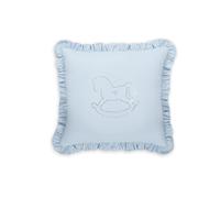 Juego de cuna 7 piezas / colección Royal - COLOR : Azul, Dibujo de cojín: Caballito