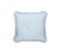 Juego de cuna 7 piezas / colección Royal - COLOR : Azul, Dibujo de cojín: Corazones