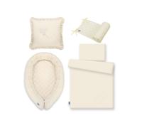 Juego de cuna 7 piezas / colección Royal - COLOR : Beige, Dibujo de cojín: (Como la foto)