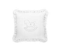 Juego de cuna 7 piezas / colección Royal - COLOR : Blanco, Dibujo de cojín: Caballito