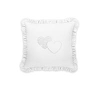 Juego de cuna 7 piezas / colección Royal - COLOR : Blanco, Dibujo de cojín: Corazones